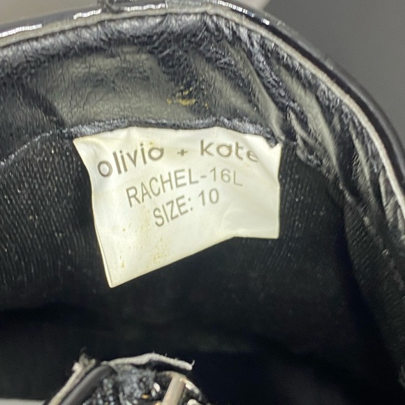 Olivia + Kate Rachel Sleek Black Patent Ankle Boots for Women NWOT Size 10 - Picture 10 of 15